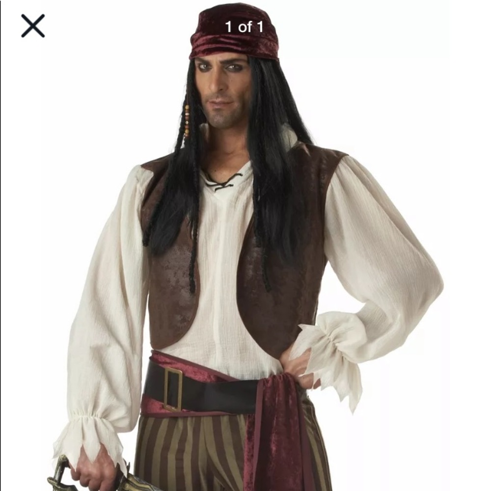 Men's xl pirate costume worn once